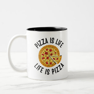 Pizza ist das Leben, wenn Pizza frisch ist Zweifarbige Tasse