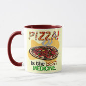Pizza ist die beste Medizin Tasse (Links)