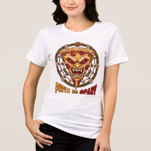 Pizza ist ein gruseliger Sommer-Horror-Pizza-Grafi Tri-Blend Shirt