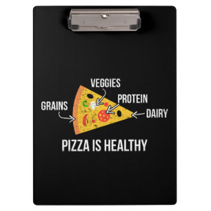 Pizza ist gesund - Carbs - Funny Novelty Fitness Klemmbrett