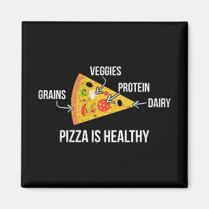Pizza ist gesund - Carbs - Funny Novelty Fitness Magnet