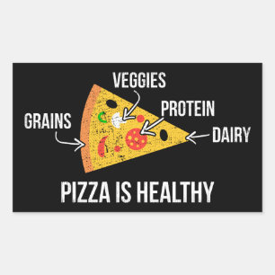 Pizza ist gesund - Carbs - Funny Novelty Fitness Rechteckiger Aufkleber