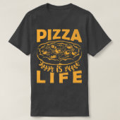Pizza ist lebenslustiger Feinschmecker Pizza Lover T-Shirt (Design vorne)