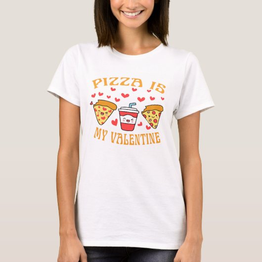 Pizza ist mein Niedlicher Valentinin-Valentinstag T-Shirt (Vorderseite)