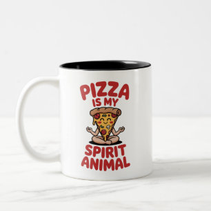 Pizza ist mein Seelentier Zweifarbige Tasse
