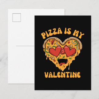 Pizza ist mein Valentine Einladungspostkarte