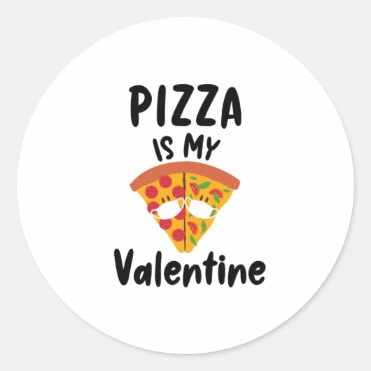 Pizza ist mein Valentine-Geschenk Quarantäne-Valen Runder Aufkleber (Vorderseite)