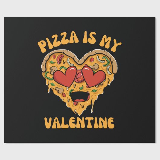 Pizza ist mein Valentine Geschenkpapier (Flach)