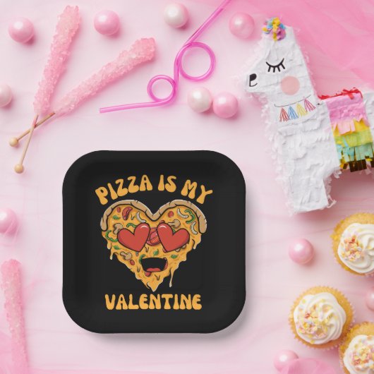 Pizza ist mein Valentine Pappteller (Party)