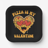 Pizza ist mein Valentine Pappteller (Vorderseite)