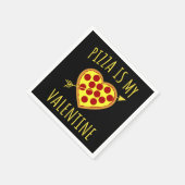 Pizza ist mein Valentine - Valentinstag Serviette (Ecke)