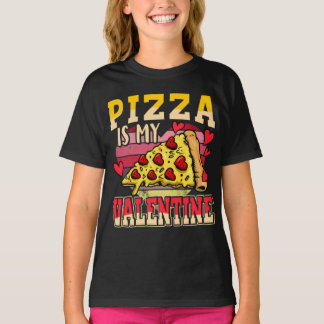 Pizza ist mein Valentiner Valentinstag Kinder T-Shirt