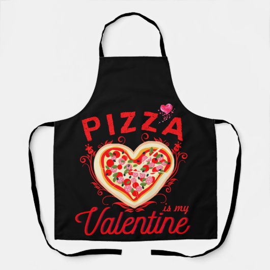 Pizza ist mein Valentiner Valentinstag Schürze (Vorderseite)