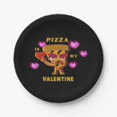 Pizza ist mein Valentinin Heart Liebe Spaß Pappteller (Vorderseite)