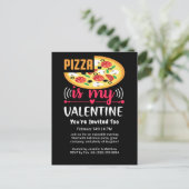 Pizza ist mein Valentinisches Party Feiertagspostkarte (Stehend Vorderseite)
