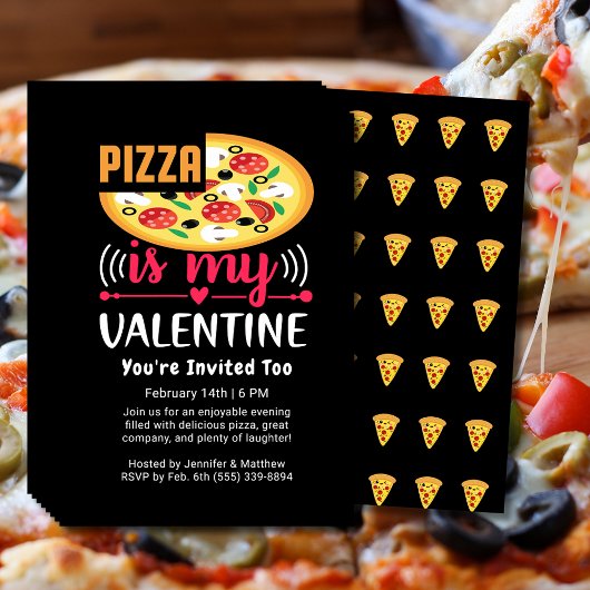 Pizza ist mein Valentinisches Party Flyer