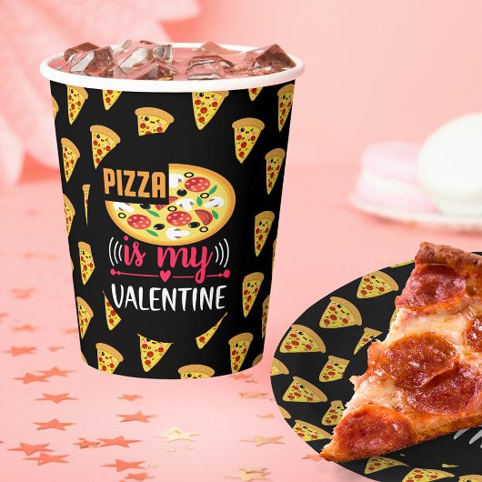 Pizza ist mein Valentinisches Party Pappbecher