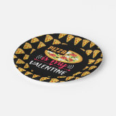 Pizza ist mein Valentinisches Party Pappteller (Schrägansicht)