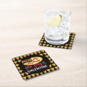 Pizza ist mein Valentinisches Party Rechteckiger Pappuntersetzer (Vor Ort)