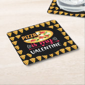 Pizza ist mein Valentinisches Party Rechteckiger Pappuntersetzer (angewinkelt)