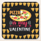 Pizza ist mein Valentinisches Party Rechteckiger Pappuntersetzer (Vorderseite)