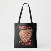 Pizza ist mein Valentinstag Funny Tasche (Vorderseite)
