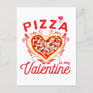 Pizza ist mein Valentinstag Lustiger Valentinstag Postkarte