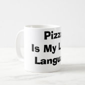 Pizza ist meine Liebe Kaffeetasse (Vorderseite Links)