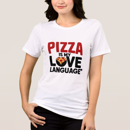 Pizza ist meine Liebe Tri-Blend Shirt (Vorderseite)