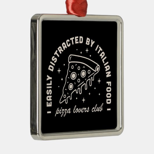 Pizza Italienischer Gastronomiebetrieb lustige Zit Ornament Aus Metall (Rechts)