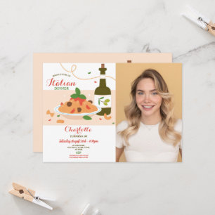 Pizza Italienisches Abendessen Geburtstagsparty Fo Einladung