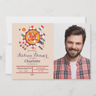 Pizza Italienisches Abendessen Geburtstagsparty Mi Einladung