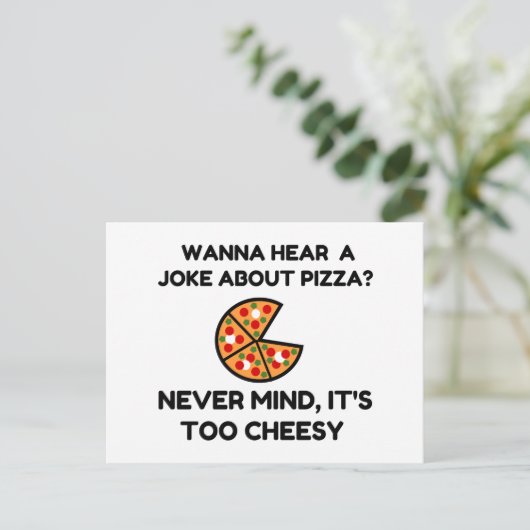 Pizza Joke Postkarte (Stehend Vorderseite)