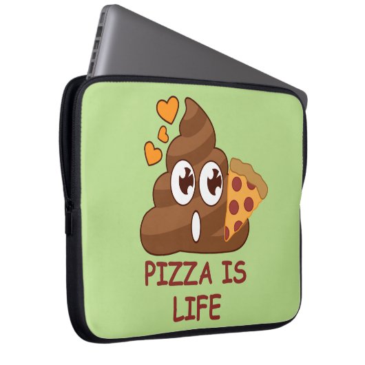 Pizza kacken das Leben Laptopschutzhülle (Vorne Rechts)