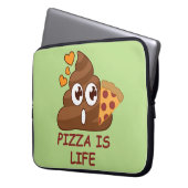 Pizza kacken das Leben Laptopschutzhülle (Vorderseite Links)