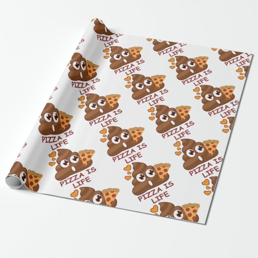 Pizza kacken Emoji Geschenkpapier (Ungerollt)