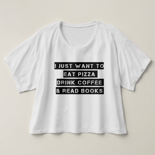 Pizza. Kaffee. Bücher T-Shirt (Design vorne)
