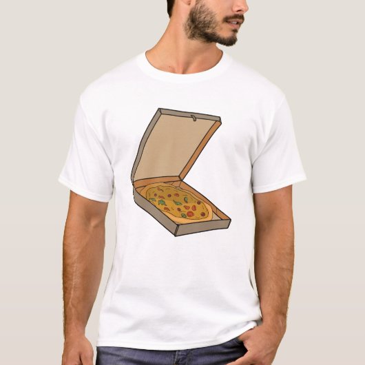 Pizza-Karton Pop-Art-Scheibe T-Shirt (Vorderseite)