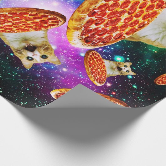 Pizza-Katze Geschenkpapier (Ecke)