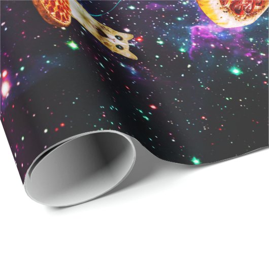 Pizza-Katze Geschenkpapier (Rolleneckpunkt)