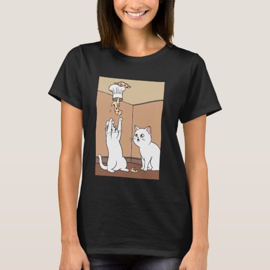 Pizza Katze Hungrig T-Shirt (Vorderseite)