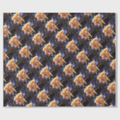 Pizza-Katze in Raum-tragender Pizza-Scheibe Geschenkpapier (Flach)