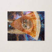 Pizza-Katze in Raum-tragender Pizza-Scheibe Puzzle (Horizontal)