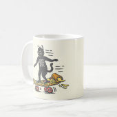 Pizza Katze Skateboard Kaffeetasse (Vorderseite Links)