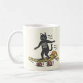 Pizza Katze Skateboard Kaffeetasse (Links)