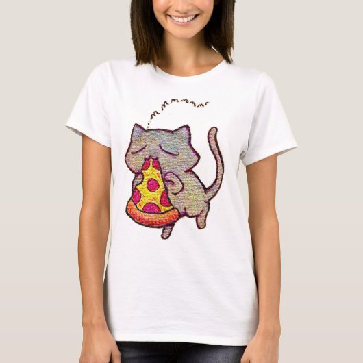 Pizza-Katze! T-Shirt (Vorderseite)