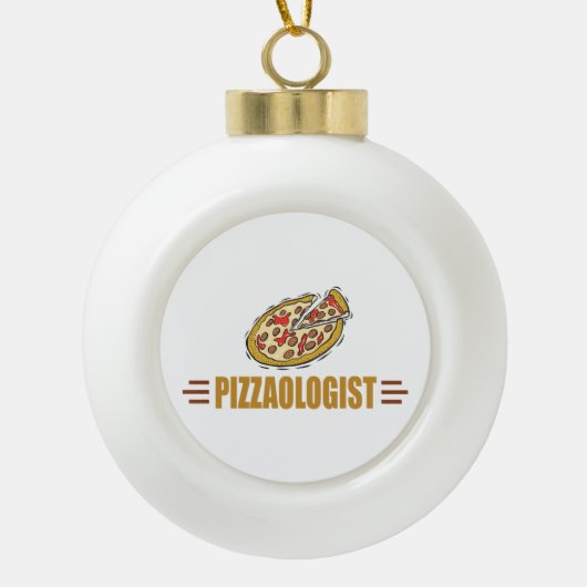 Pizza Keramik Kugel-Ornament (Vorderseite)