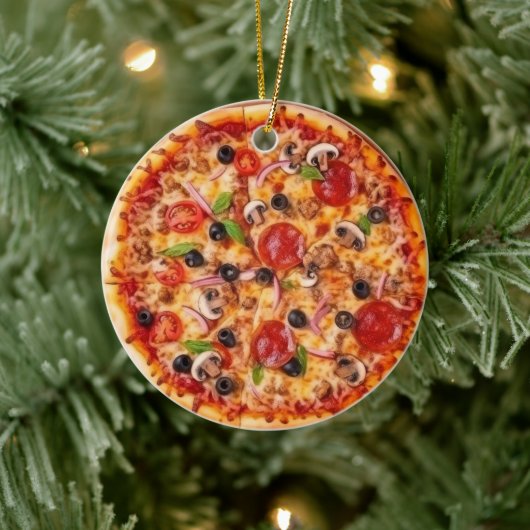 Pizza Keramik Ornament (Baum)