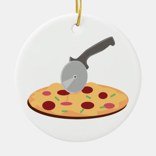 Pizza Keramik Ornament (Vorne)