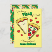 Pizza Kids Classroom Valentine Karten (Vorne/Hinten)